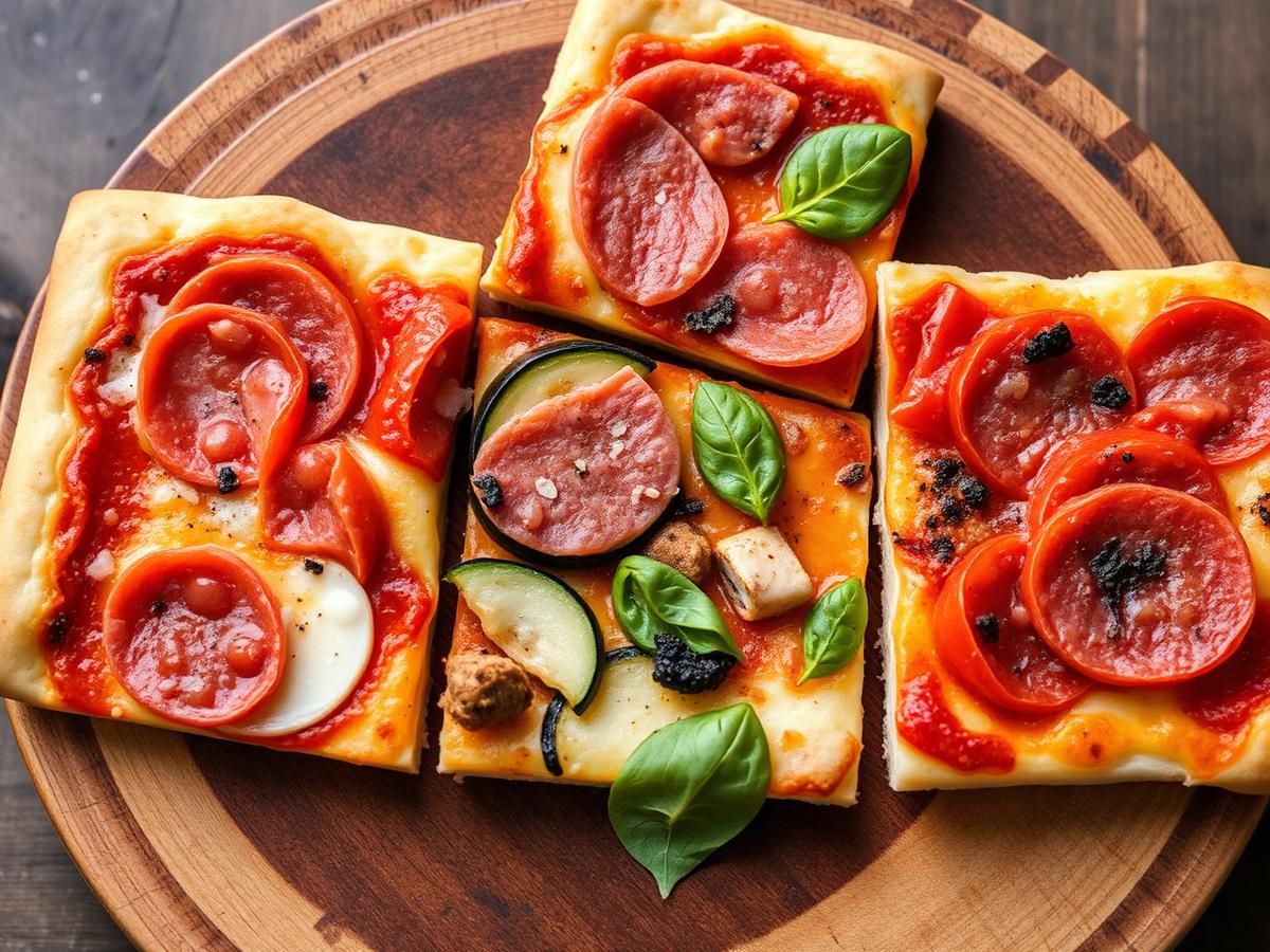 Pizza al taglio romana con vari gusti